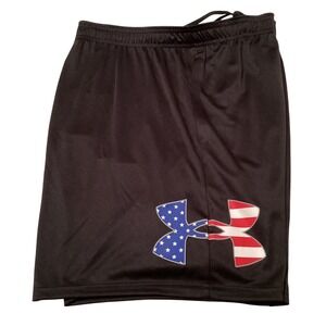Under Armour Freedom Tech Mens Shorts XL Black USA Flag Logo Patriotic Athletic
